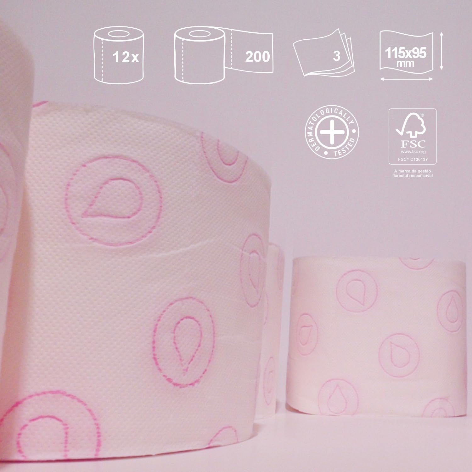 Renova - Toaletní papír Skin Care Plus, zdobený, vonící - 12 rolí (toaletní papír)