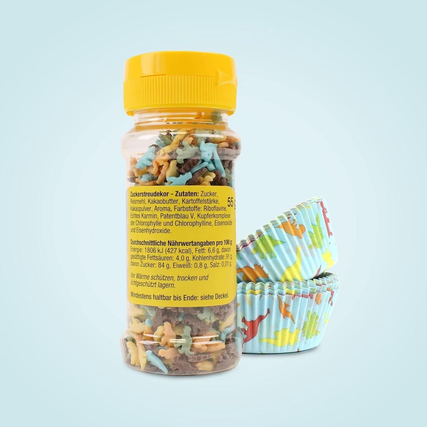 Günthart Dino set, 55 gramů + 50 papírových obalů na košíčky Sprinkles Naty Shop