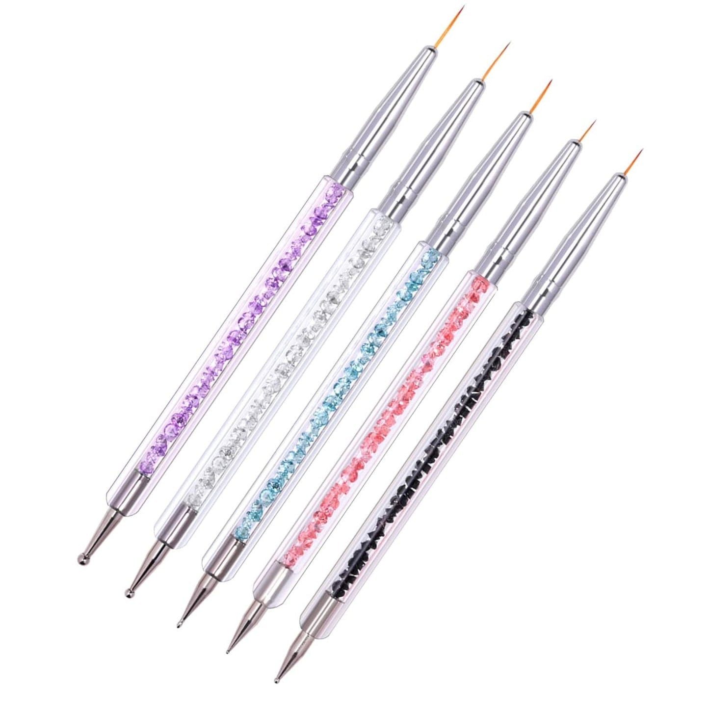 Sada 5 ks Stück Nagel Pinsel, Nageldesign Pinsel, Nail Art Dotting Tools, oboustranné profesionální akrylové pero na zdobení nehtů pro DIY Nail Art Design