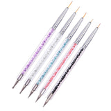 Sada 5 ks Stück Nagel Pinsel, Nageldesign Pinsel, Nail Art Dotting Tools, oboustranné profesionální akrylové pero na zdobení nehtů pro DIY Nail Art Design