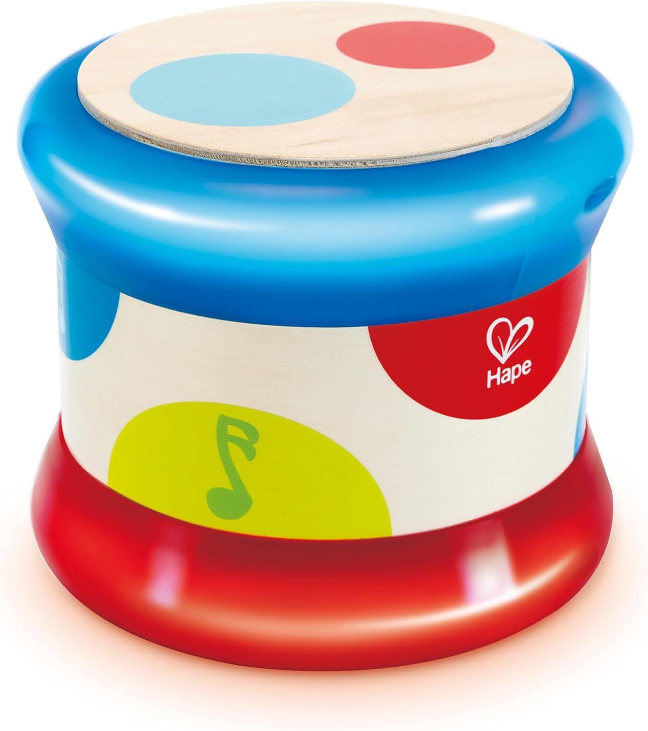 Hape Baby Drum | Hudební rolovací hračka pro nejmenší, aby se naučila rytmus a různé zvuky, na baterie, od 6 měsíců Baby Toys Naty Shop Výchozí název
