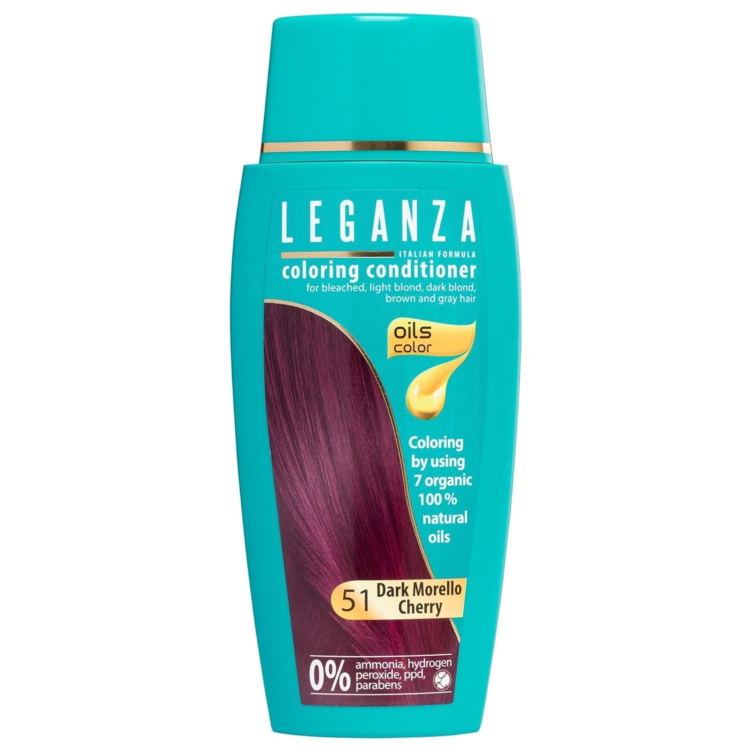Leganza Natural Balm Hair Dye Color 71 Café Latte | Barva na vlasy bez amoniaku | Obohaceno o 7 přírodních olejů | 150 ml Naty Shop Hair Dye 51 Dark Morello Cherries