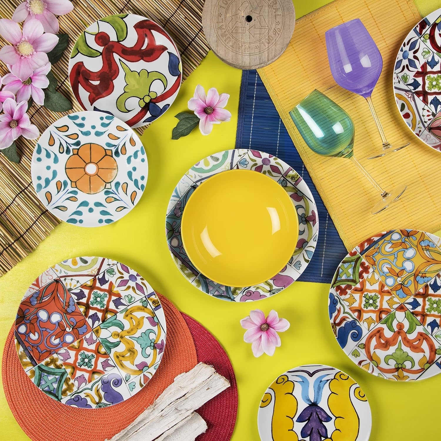 Excelsa Lisbona Tellerservice, 18dílná, Porzellan und Keramik, mehrfarbig