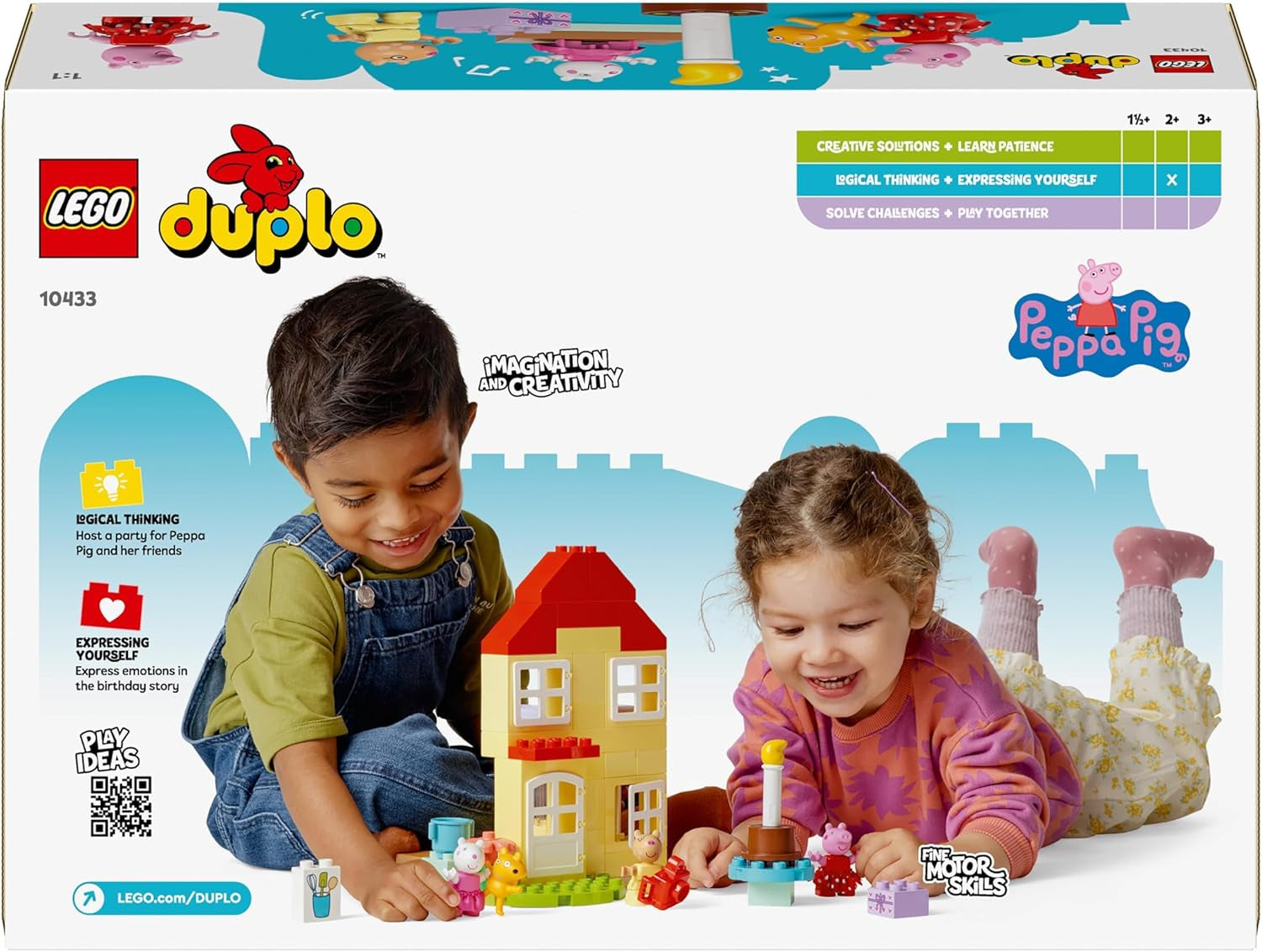 LEGO DUPLO Peppa's Birthday House: Kreativní hračka pro 3 postavy, stavějte a přestavujte domeček pro 2leté děti, chlapce a dívky, podporuje zručnost 10433 Stavebnice Besuche den LEGO-Store