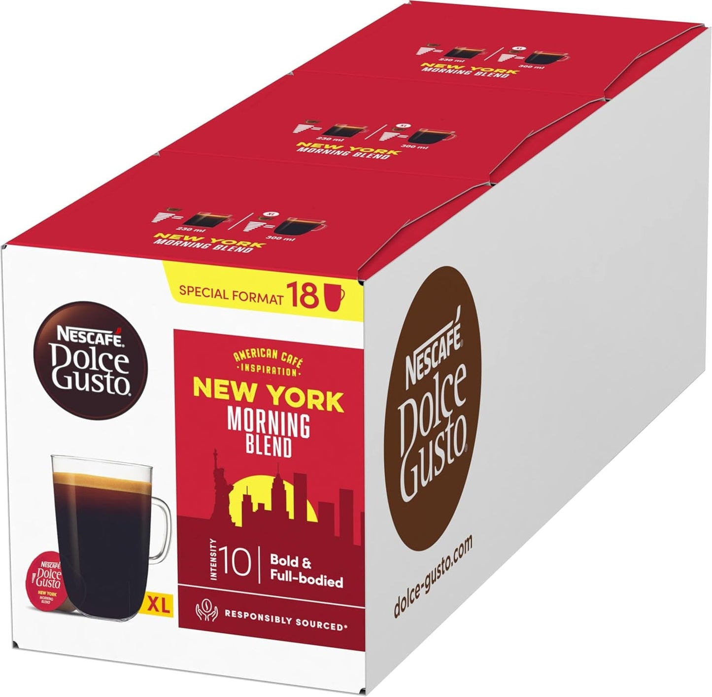 NESCAFÉ DOLCE GUSTO American Café Inspiration New York Morning Blend Kaffeekapseln 3er Pack (3 x 18 kapslí)