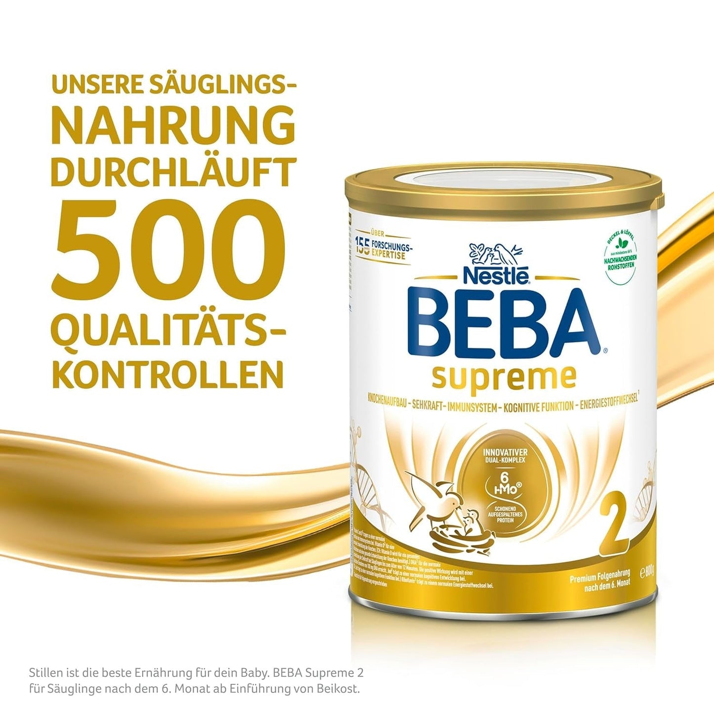 BEBA SUPREME 2 Pokračovací mléko po 6 měsících, pouze laktóza, bez palmového oleje, balení 6 ks (6 x 800 g) Naty Shop