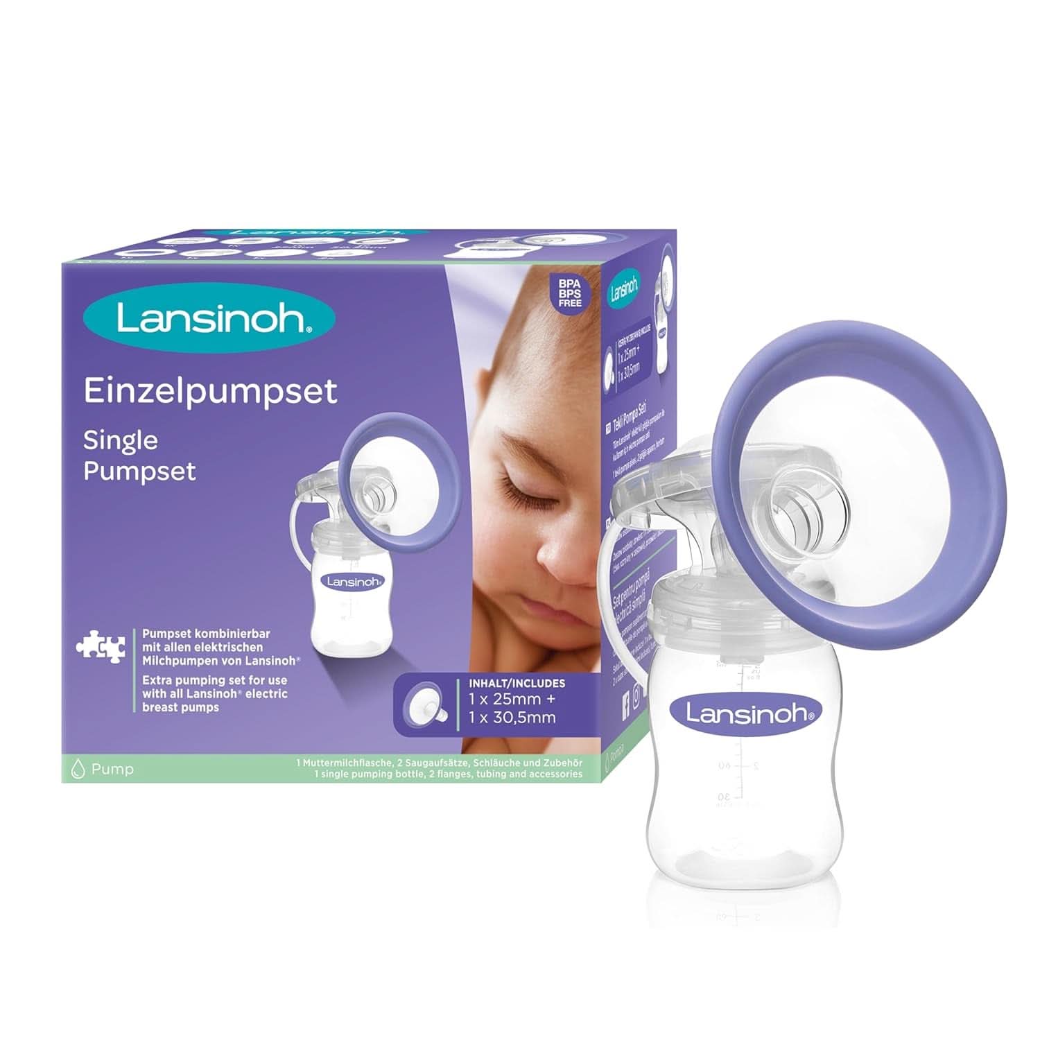Lansinoh Pump Set - sada údržbových / náhradních dílů pro elektrické odsávačky mateřského mléka Příslušenství Potraviny a kojení Bebe Naty Shop