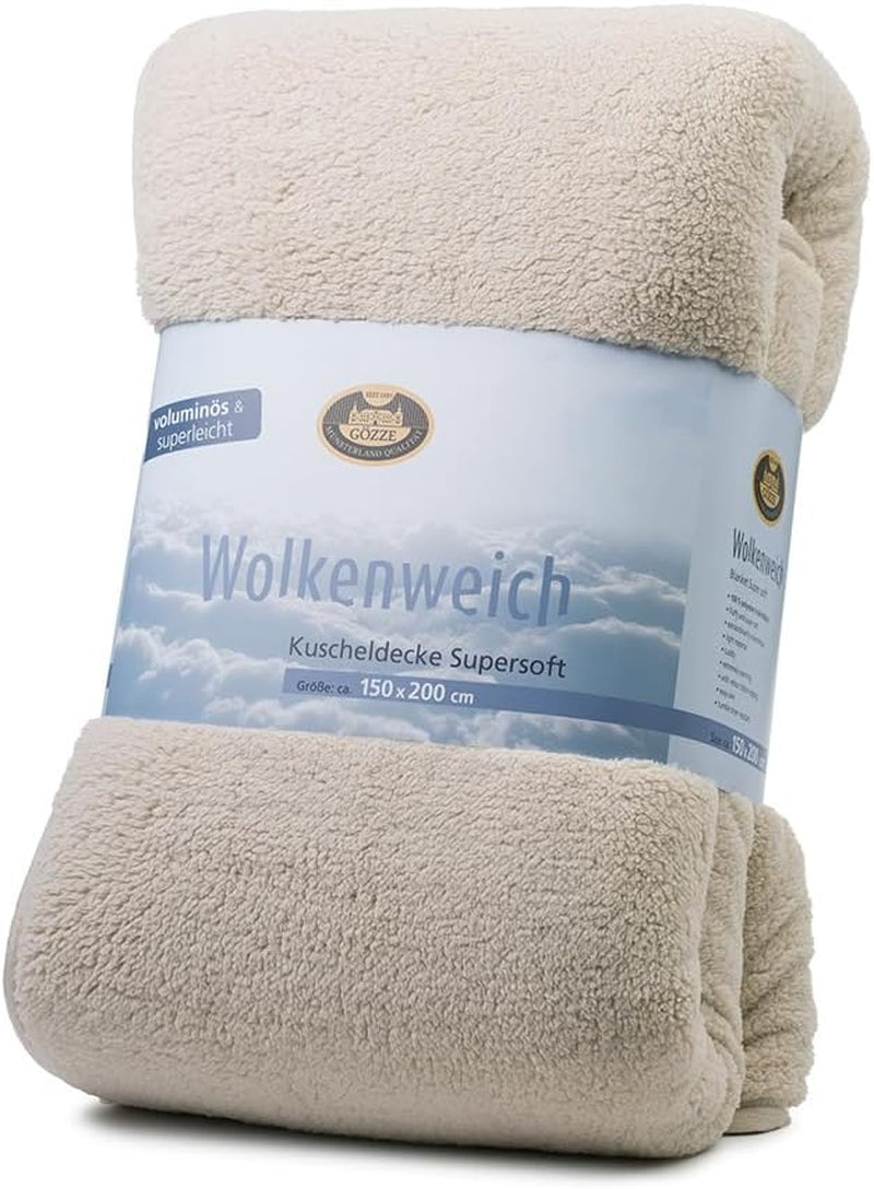 Gözze - Cloud měkká plyšová deka, imitace ovčí kůže, 100% polyester (mikrovlákno), 150 X 200 Cm - Camel Přikrývky a přikrývky Naty Shop Camel