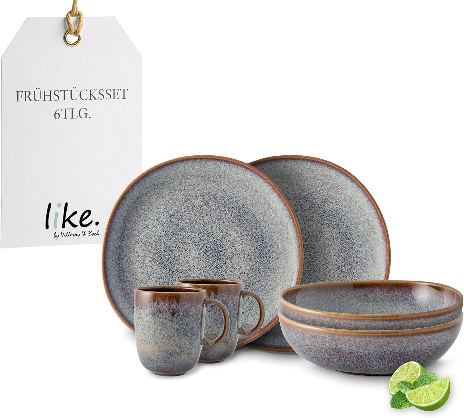 Béžová snídaňová sada Lave od Villeroy & Boch, 6 kusů
