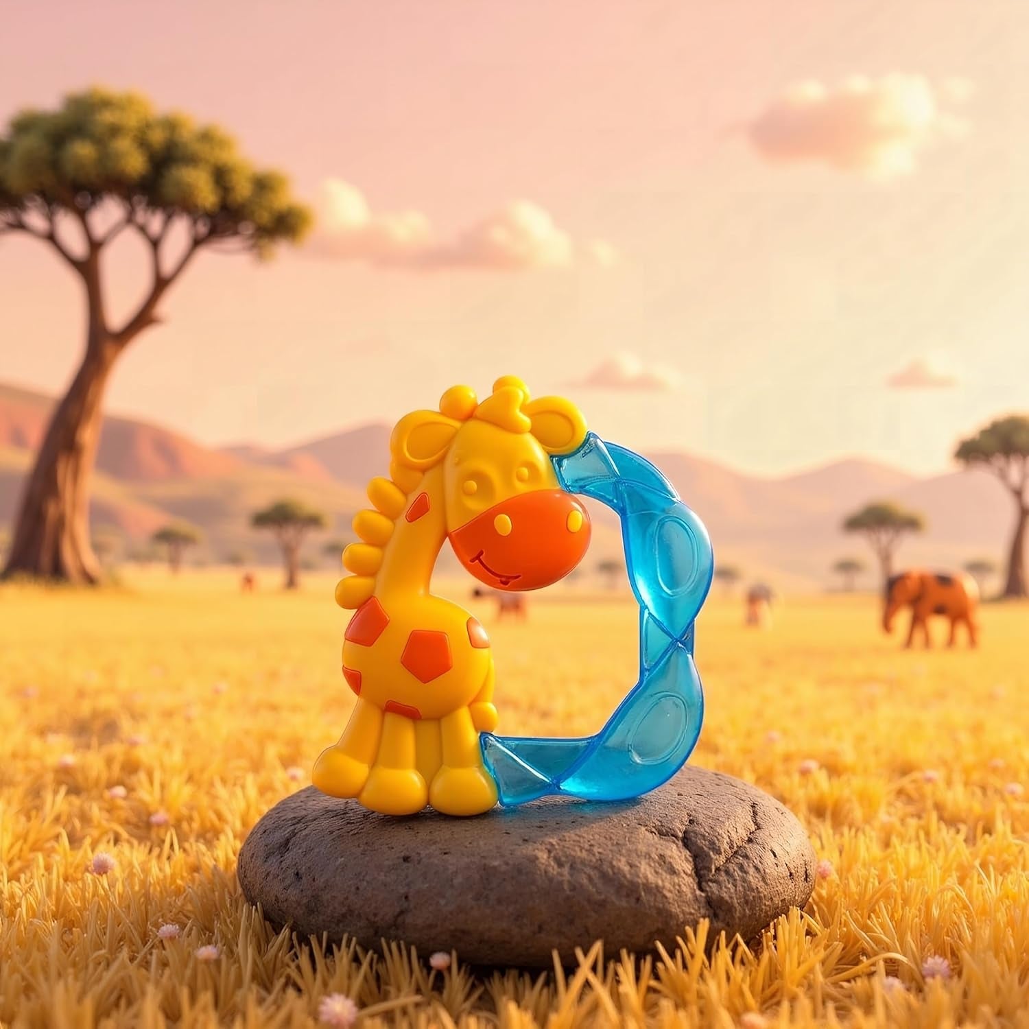 Kousátko Playgro Jerry Giraffe - Dětské kousátko - Silikonové kousátko - Silikonové kousátko - Pomůcka na kousání - Silikon - Dětské kousátko - Barevné