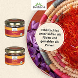 Herbaria Safran-Fäden bio 0,5g im Glas – Bio Saffron-Fäden aus dem Bericht Safran-Ort Taliouine v Maroku – Safranfäden v Premium Bio-Qualität – Saffron Premium - Safran première kategorie