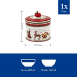 Villeroy & Boch - Malý úložný box Winter Bakery Delight, keramický box na vánoční cukroví, vánoční box, box na cukroví, box na cukroví, keramický box s víkem, úložiště sladkostí, prémiové porcelánové boxy na skladování potravin Naty Shop