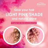Joanna Ultra Color - Růžový kondicionér pro blond a světlé vlasy - Pastelově růžová - Přirozený lesk - Odstraňuje žlutý nádech z šedo-blond vlasů - Dočasný efekt - 150 ml Barva na vlasy Naty Shop