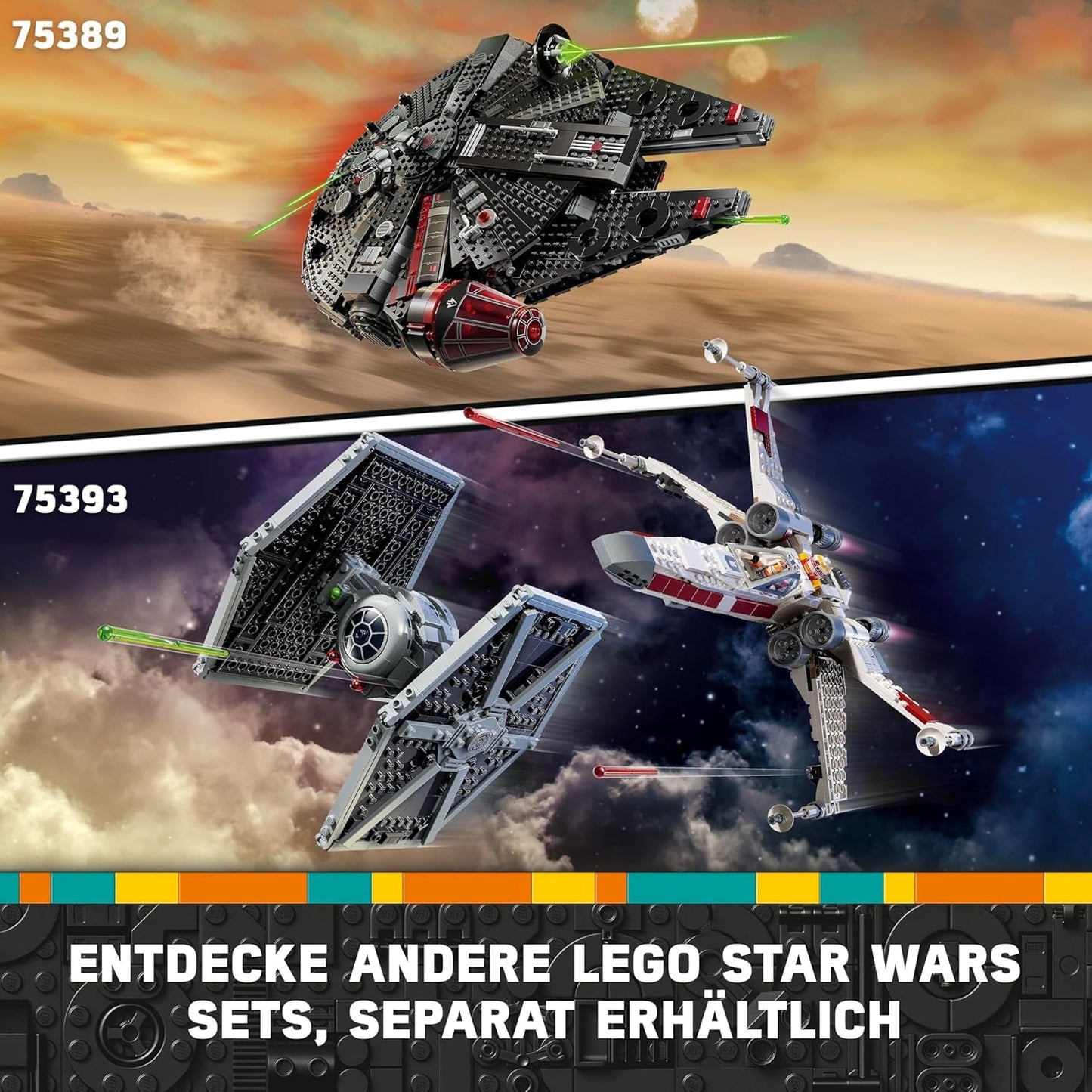 LEGO Star Wars Dark Millenium Falcon, Starship Set, Stavebnice pro děti, Narozeninový dárek pro chlapce, dívky a fanoušky, Dobrodružná hračka 75389 Stavebnice Besuche den LEGO-Store