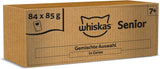 Whiskas Senior 7+ mokré krmivo Mixed Selection in Jelly, 84 sáčků, 84x85g (1 velké balení) - Vysoce kvalitní mokré krmivo pro kočky od 7 let