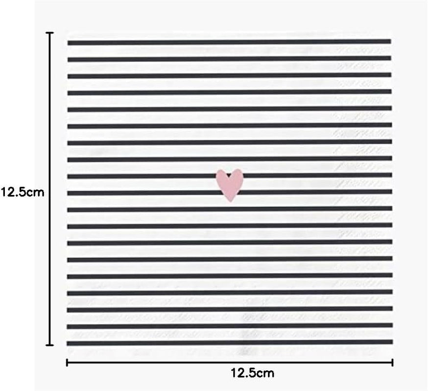 Grafik Werkstatt ubrousky s nápisem 20 kusů 25 cm X 25 cm Černobílé srdce (balení 2 ks)