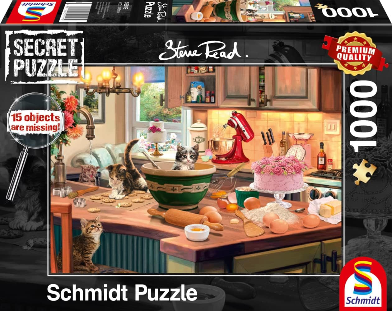 Schmidt Spiele 59919 Tajné puzzle, U kuchyňského stolu, 1 000 dílků, Barevné, Velké puzzle Naty Shop Výchozí název