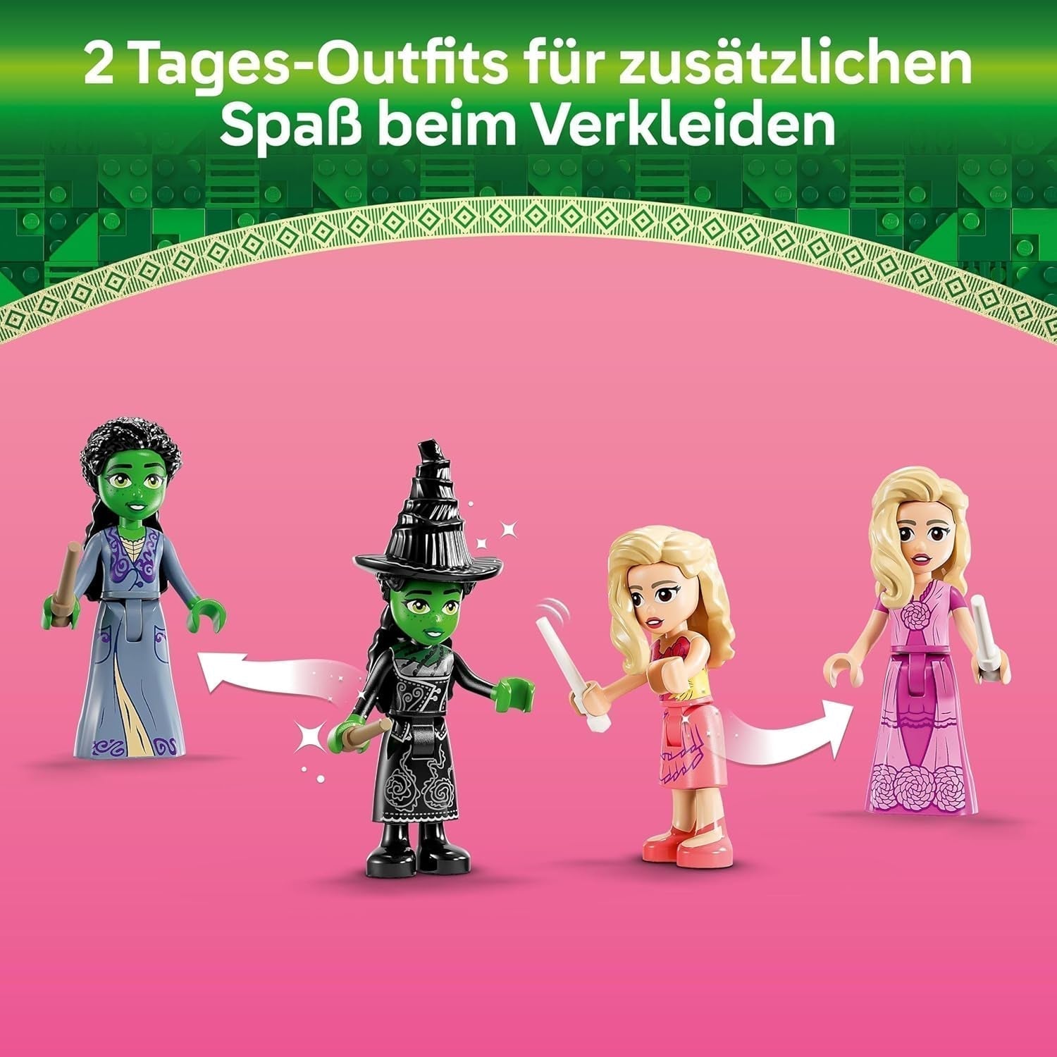 Ložnice LEGO Wicked Glinda a Elphaba - Domeček pro panenky se 2 mini panenkami Čarodějky ze země Oz, skvělými doplňky včetně květin a oblečení - Kreativní hračka pro dívky od 8 let a fanoušky - 75683 Stavebnice Besuche den LEGO-Store