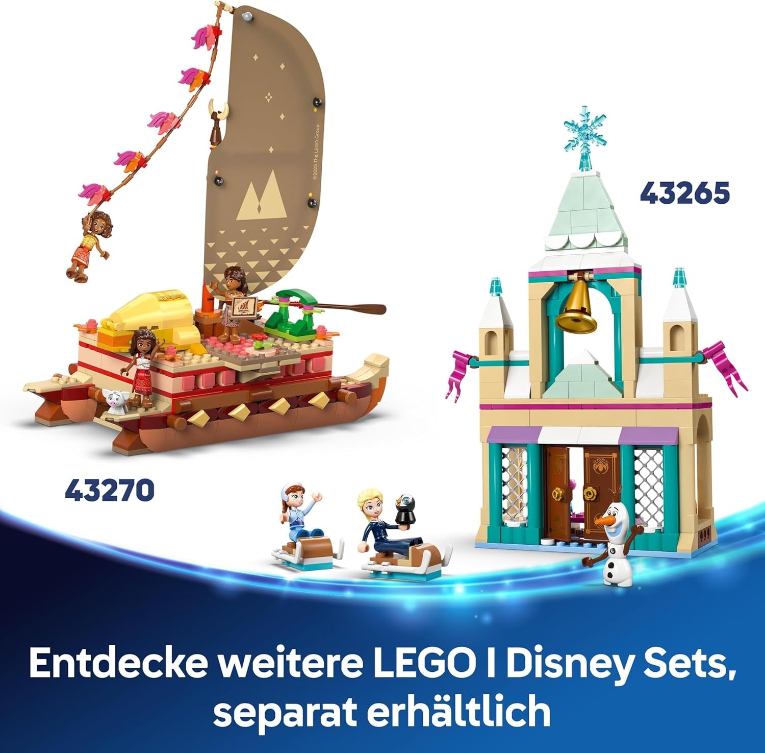LEGO Ç€ Disney Princezna Castle Popelka a kočár tažený koňmi, Sada pro dívky od 6 let, Fantastická hračka s princeznou Popelkou a princem okouzlujícími mini panenkami, Tip na dárek pro fanoušky Disney 43275 Stavebnice Beuche den LEGO-Store
