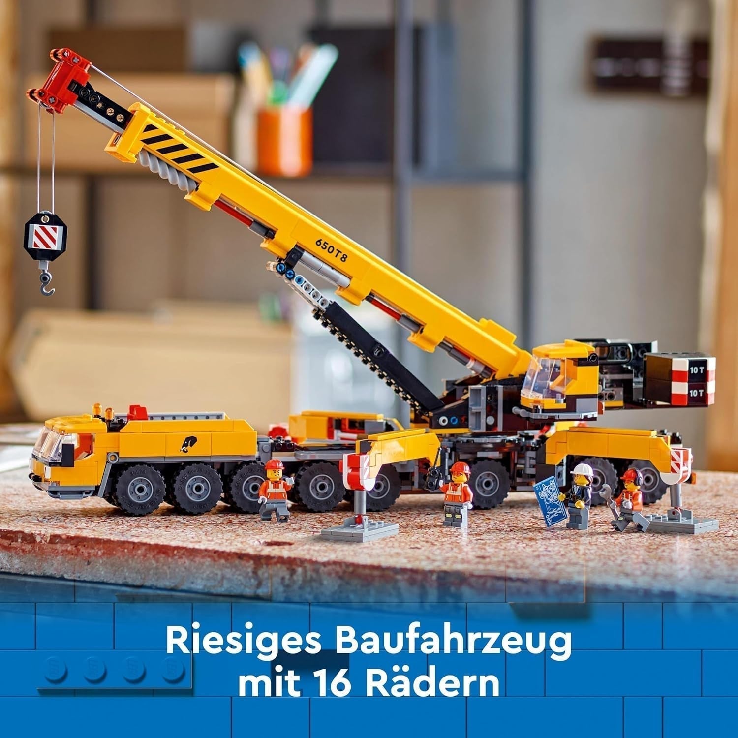 Stavebnice mobilního stavebního jeřábu LEGO City pro chlapce a dívky Kreativní děti Dárek Dlouhá prodloužitelná ruka 4 Minifigurky stavebních dělníků pro RPG 60409 Stavebnice Besuche den LEGO-Store
