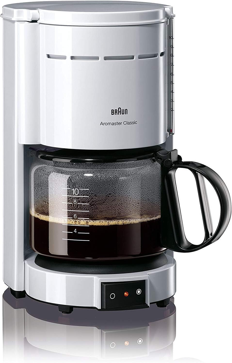 Espresso kávovar Braun KF 47 BK - Espresso kávovar s filtrem a skleněnou karafou na klasickou filtrovanou kávu, aromatická káva díky systému OptiBrew, systém proti odkapávání, automatické vypínání, černá