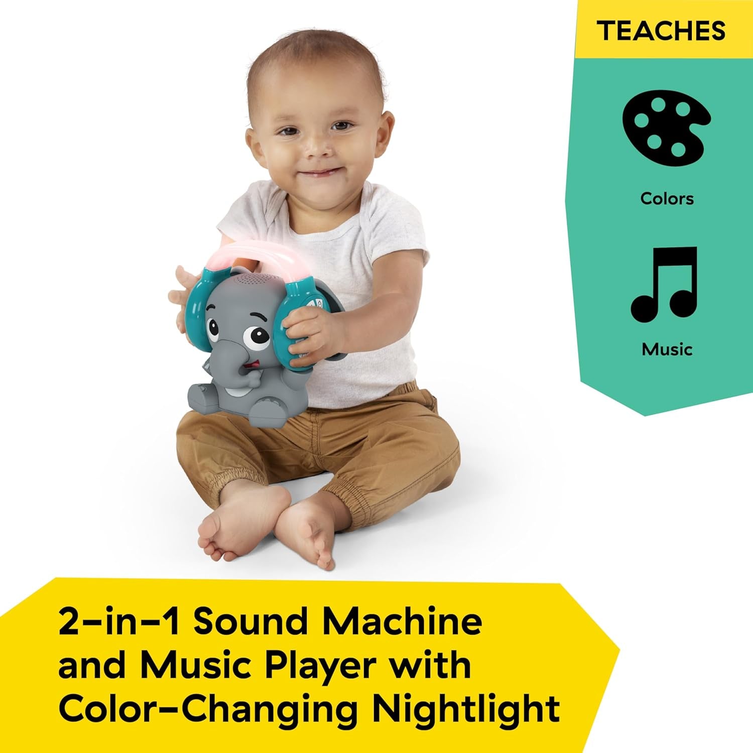 Baby Einstein Earl the Elephant ozvučení Bluetooth, hudební systém + noční světlo, hračky od miminka po batole Bebe Naty Shop