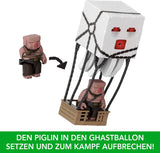 Sada akčních figurek Mattel Minecraft, Ghast s ohnivým útokem, světla, hluk, startér a projektil, prasečí válečník, inspirováno filmem, JFB69 Akční figurky Naty Shop