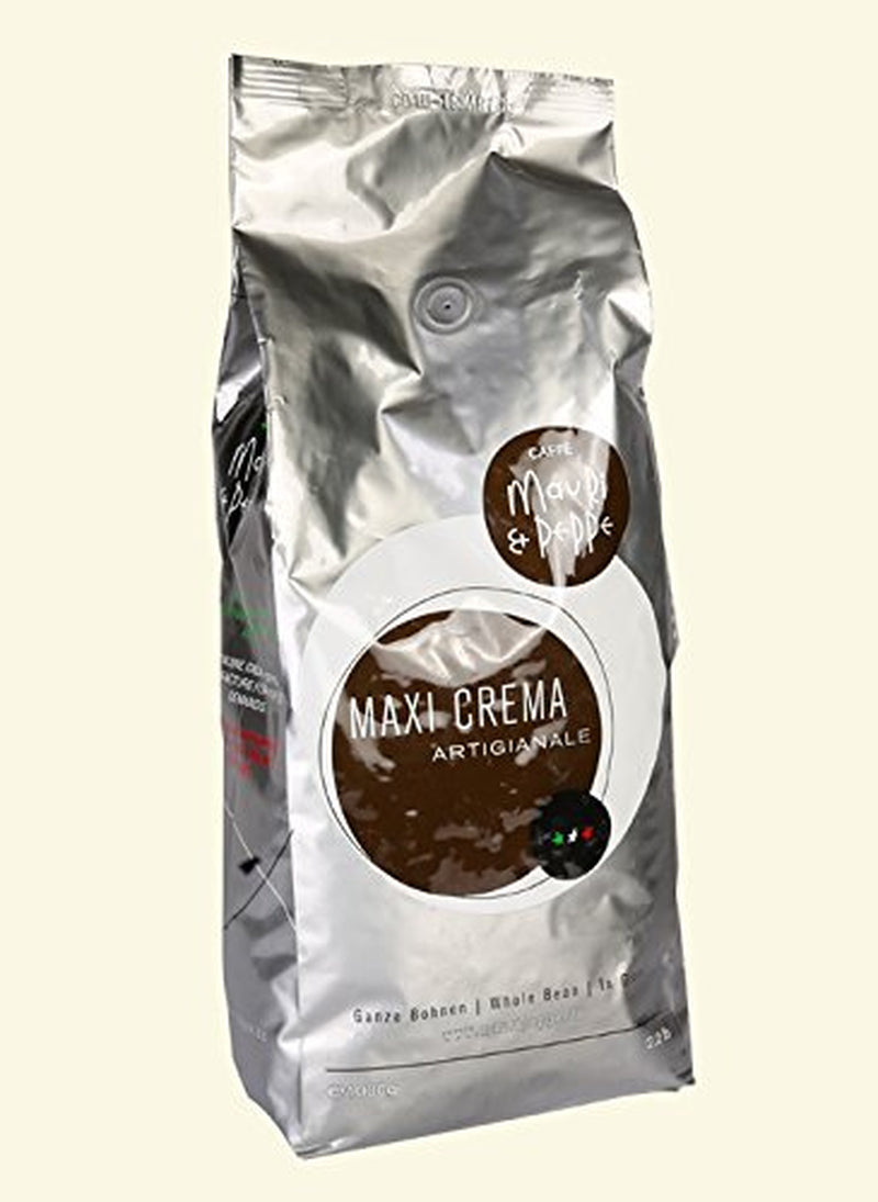 Maxi Crema 1000g celá kávová zrna - originální italské pražení pro nejvyšší nároky! Káva, Cappuccino, Espresso, Latte Macchiato