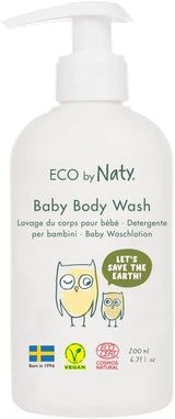 Eco by Naty, sprchový gel pro děti, organické rostlinné ingredience s 0 % parfemace, hypoalergenní a dermatologicky testováno, 200 ml lahvička Děti - koupel a péče o pleť Naty Shop Výchozí název