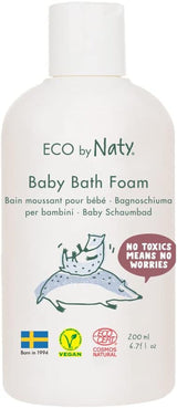 Eco by Naty, pěna do koupele pro děti, organické rostlinné ingredience s 0% vůní, hypoalergenní a dermatologicky testováno, 200 ml láhev Děti - koupel a péče o pleť Naty Shop Výchozí název