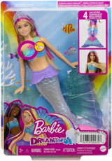 Barbie Dreamtopia Magic Light panenka mořské panny s blond vlasy, panenka Barbie s ocasem mořské panny, vhodná jako dárek pro děti od 3 let, HDJ36
