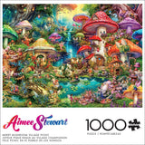 Buffalo Games - Aimee Stewart - Piknik Merry Mushroom Village - 1000dílné puzzle pro dospělé, náročné puzzle, ideální pro herní večery - Připravená velikost 26,75 x 19,75 cm Puzzle Naty Shop