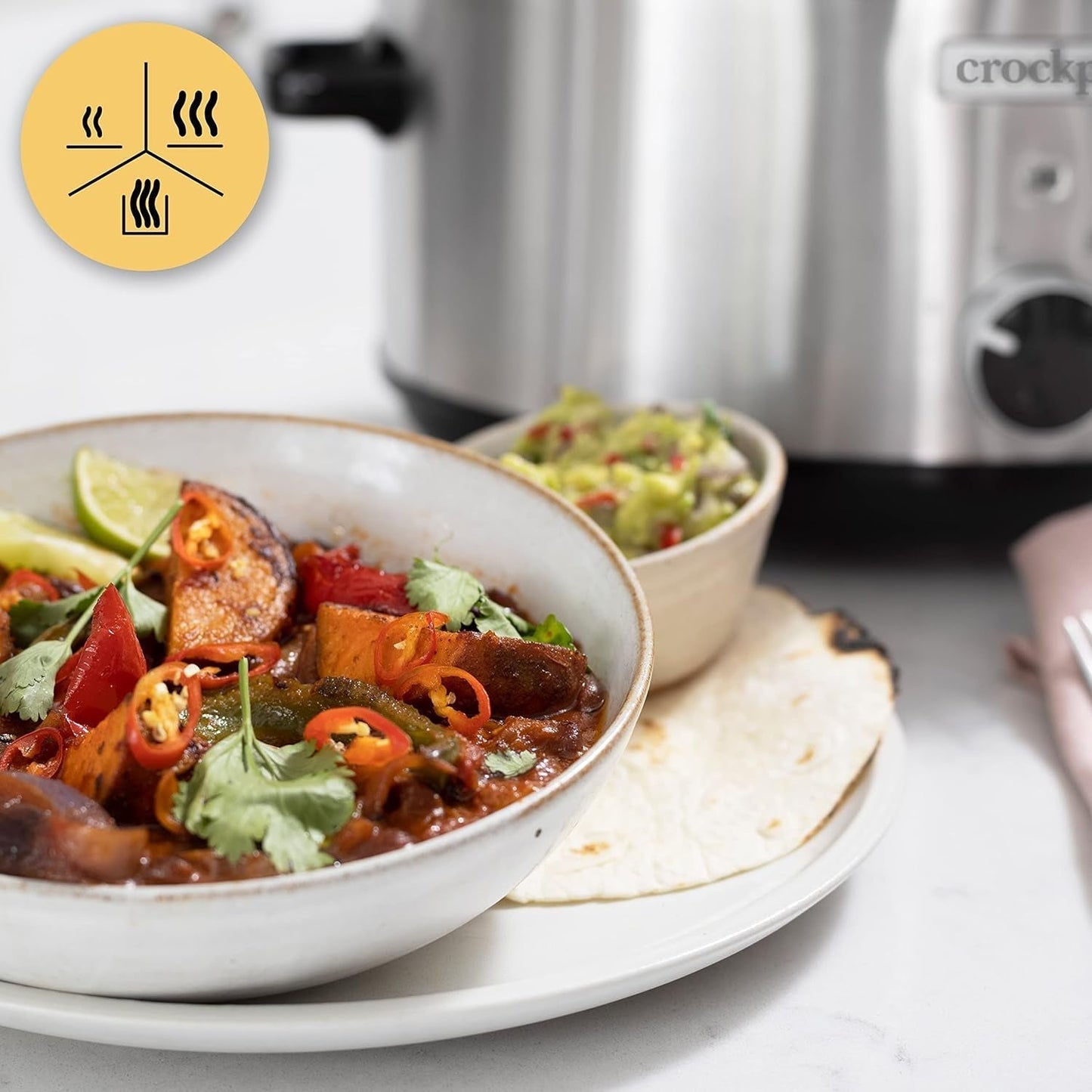 Pomalý hrnec Crockpot,| 3,5 litru (3-4 osoby), nádoba na opékání masa a zeleniny, nerezový pomalý hrnec Naty Shop