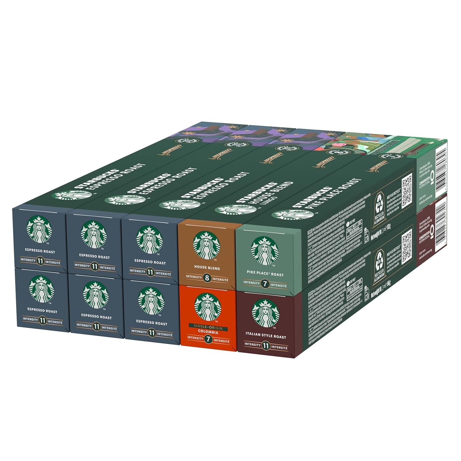 STARBUCKS Coffee Shop Classics – STARBUCKS Espresso Roast Pack od Nespresso, Kaffeekapseln 10 x 10 (100 Kapseln) – Exklusiv bei Amazon