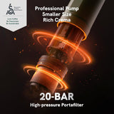 OutIn Nano přenosný elektrický kávovar na espresso, kempingový kávovar, USB-C samoohřev, kompatibilní s mletou kávou a kapslemi NS