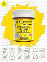 Potravinářské barvivo Sugarflair Max Concentrated Yellow Extra, vysoce koncentrované potravinářské barvivo na marcipán a fondán, pastové barvivo Max Concentrate - 42 g