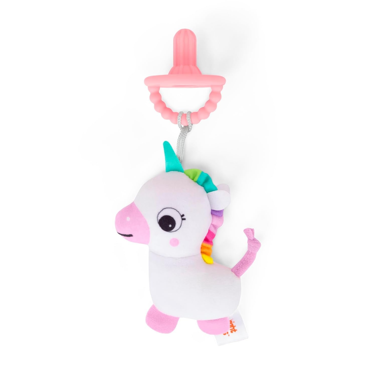 Plyšový dudlík Bright Starts SootheMate Unicorn - Odnímatelný dudlík ve tvaru dudlíku pro novorozence a starší děti