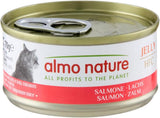 Almo Nature HFC Jelly - Nassfutter für ausgewachsene Katzen - Lachs - Human Grade, Bez lepku a Monoprotein - 6 x 70 g