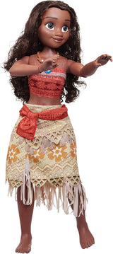 Disney Princess Vaiana, 80 cm velká loutka z Jakks Pacific, bewegliche loutka, mit Bürste zum Kämmen ihrer welligen Locken, vom Kleid inspirovaný filmem, abnehmbare Halskette mit Anhänger