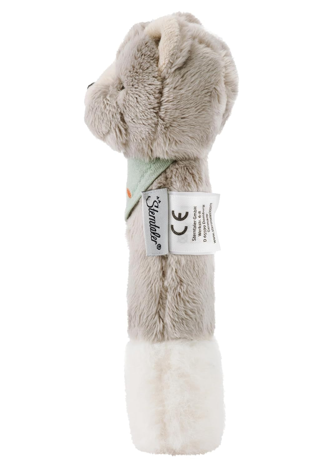 Sterntaler baby pískací kočka Lilly - Měkká fleecová hračka pro miminka - Hračka na uchopení pro miminka - První pokusy o uchopení a hraní, šedá Bebe Toys Naty Shop