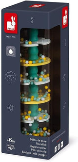 Janod - Wooden Rainmaker - Pure Collection - Hračka pro miminka a batolata - Rozvoj jemné motoriky Vizuální a akustická stimulace - Barvy na vodní bázi - Od 6 měsíců, J05193 Baby Toys Naty Shop