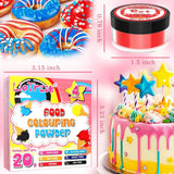 Powder Food Coloring Set - 4x5g koncentrované potravinářské barvivo na fondán, máslový krém, zářivé potravinářské barvivo na pečení, zdobení dortů, barvení velikonočních vajíček, macarons, All Hallows' Day