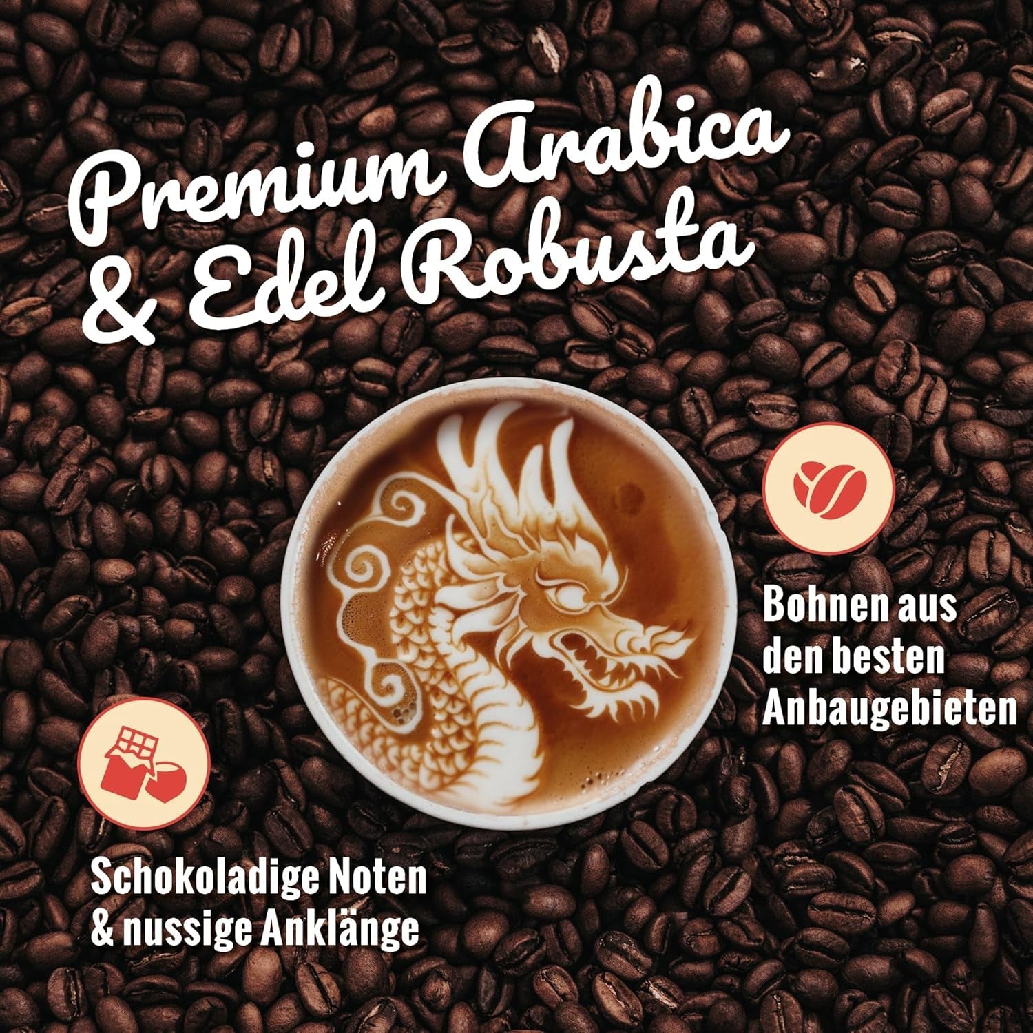 BLANK ROAST - Barista Tattoo Espresso - 1000 g - im Langzeit Trommel-Röstverfahren geröstet - Bohnen aus den besten Anbaugebieten - Premium Arabica & Edel Robusta - schokoladig & nussig - säurearm