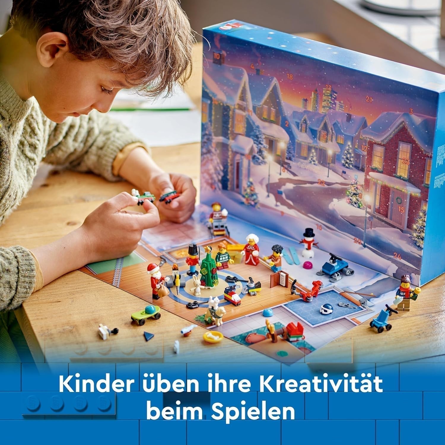 LEGO City Adventní kalendář 2024, adventní dárek pro děti od 5 let, 24 překvapení, minifigurky ve vánočním overalu, Santa Claus a paní Santa Clausová, vánoční dárek 60436 Stavebnice Besuche den LEGO-Store