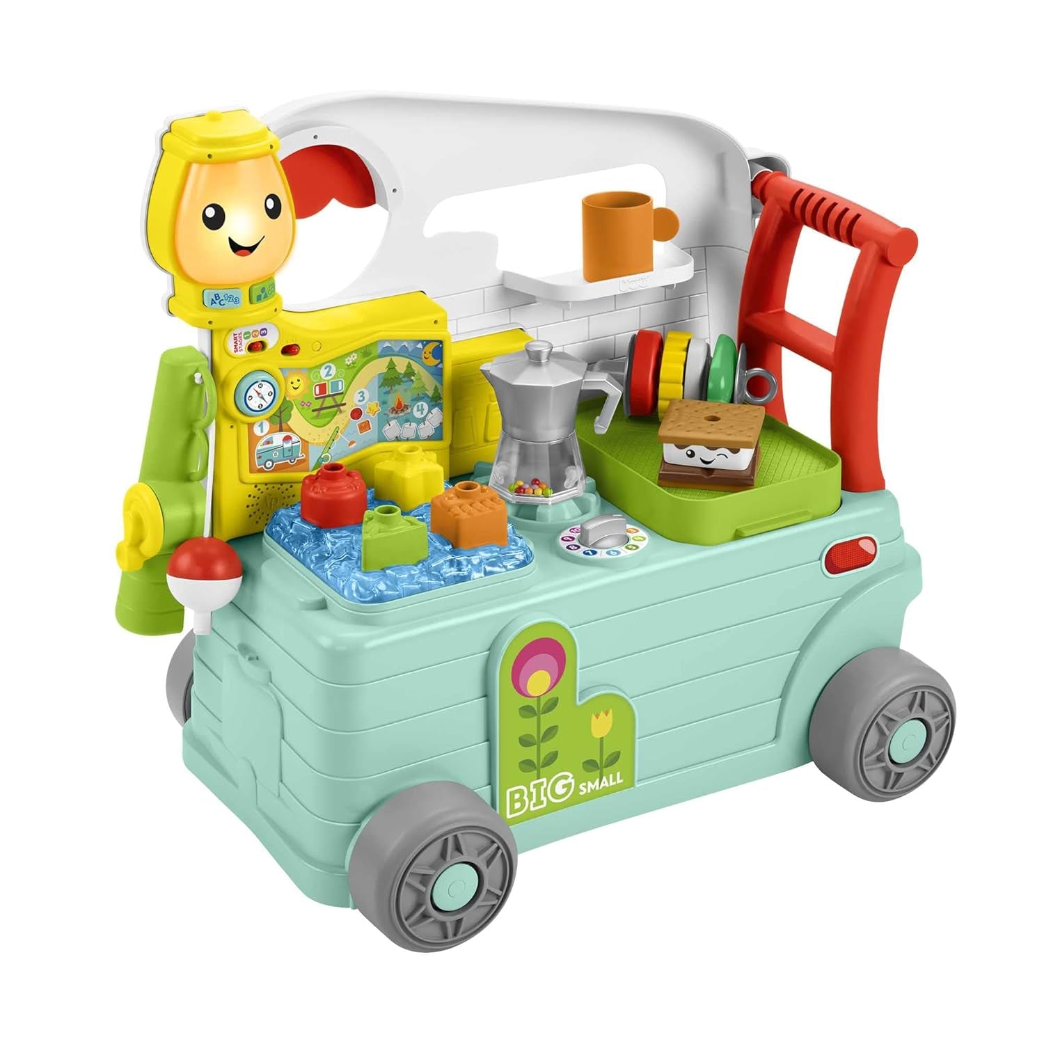 Fisher-Price - Smějte se a učte se Camper 3 v 1 hračka pro batolata a centrum hudebních aktivit Hračka pro miminka 9-36 měsíců HCK51 Hračky pro miminka Naty Shop Výchozí název