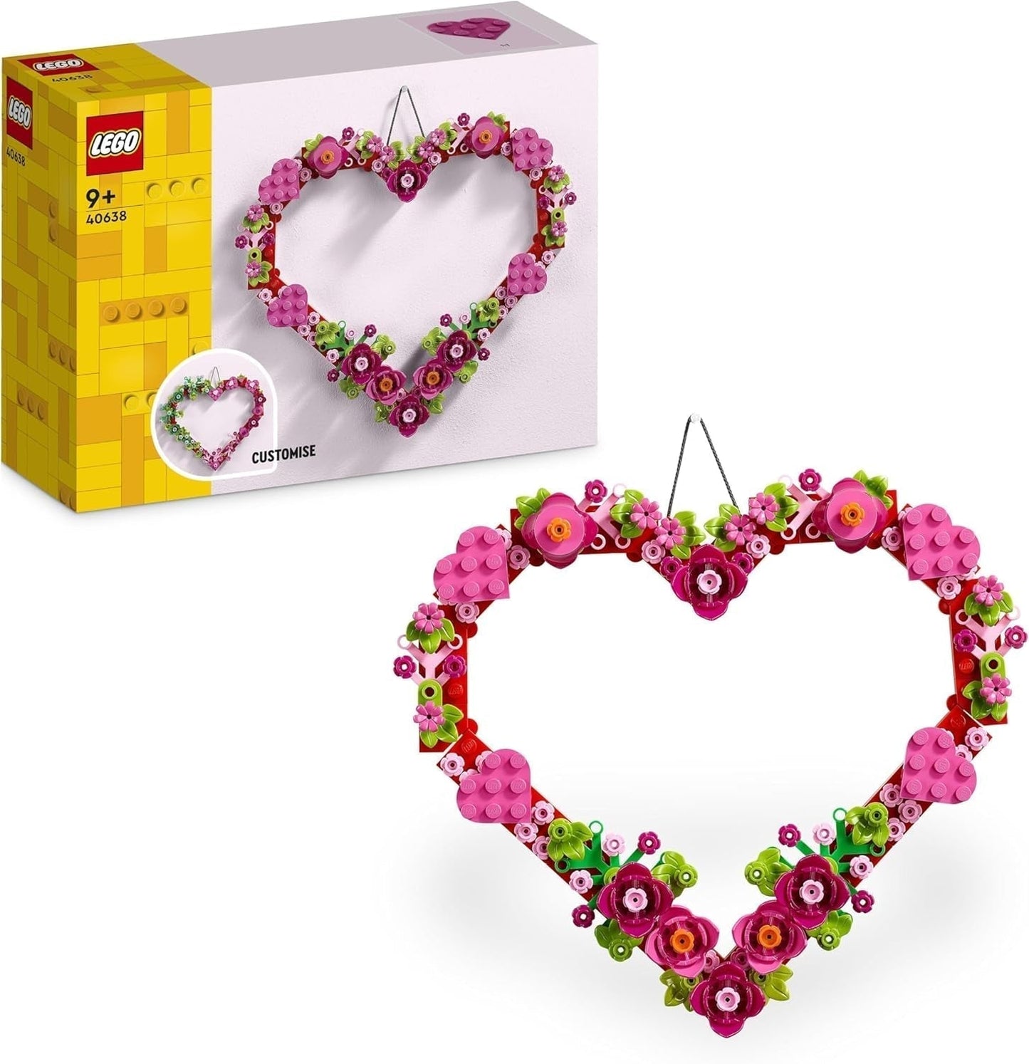 LEGO sada dekorace srdce, stavebnice pro děti, dívky a kluky od 9 let, dekorace do dětského pokoje nebo doplňky na zeď, tip na dárek k Valentýnu, ke Dni matek nebo narozeninám 40638 Stavebnice Beuche den LEGO-Store Výchozí název