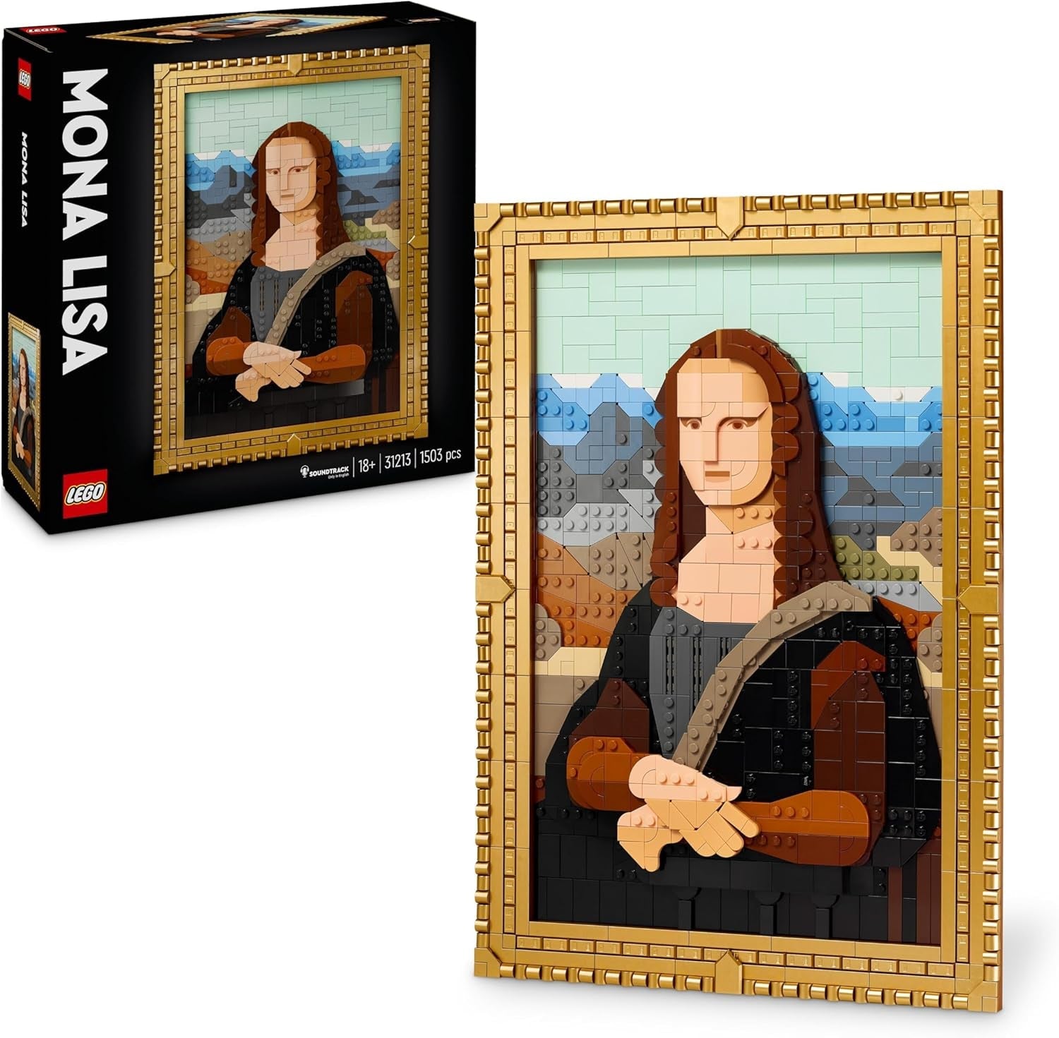 LEGO Art Mona Lisa, Sada pro dospělé, Obraz Leonarda Da Vinciho k zavěšení, Kreativní činnost pro muže a ženy, Dárek pro milovníky umění, Italské renesanční umění 31213 Stavebnice Besuche den LEGO-Store Výchozí název