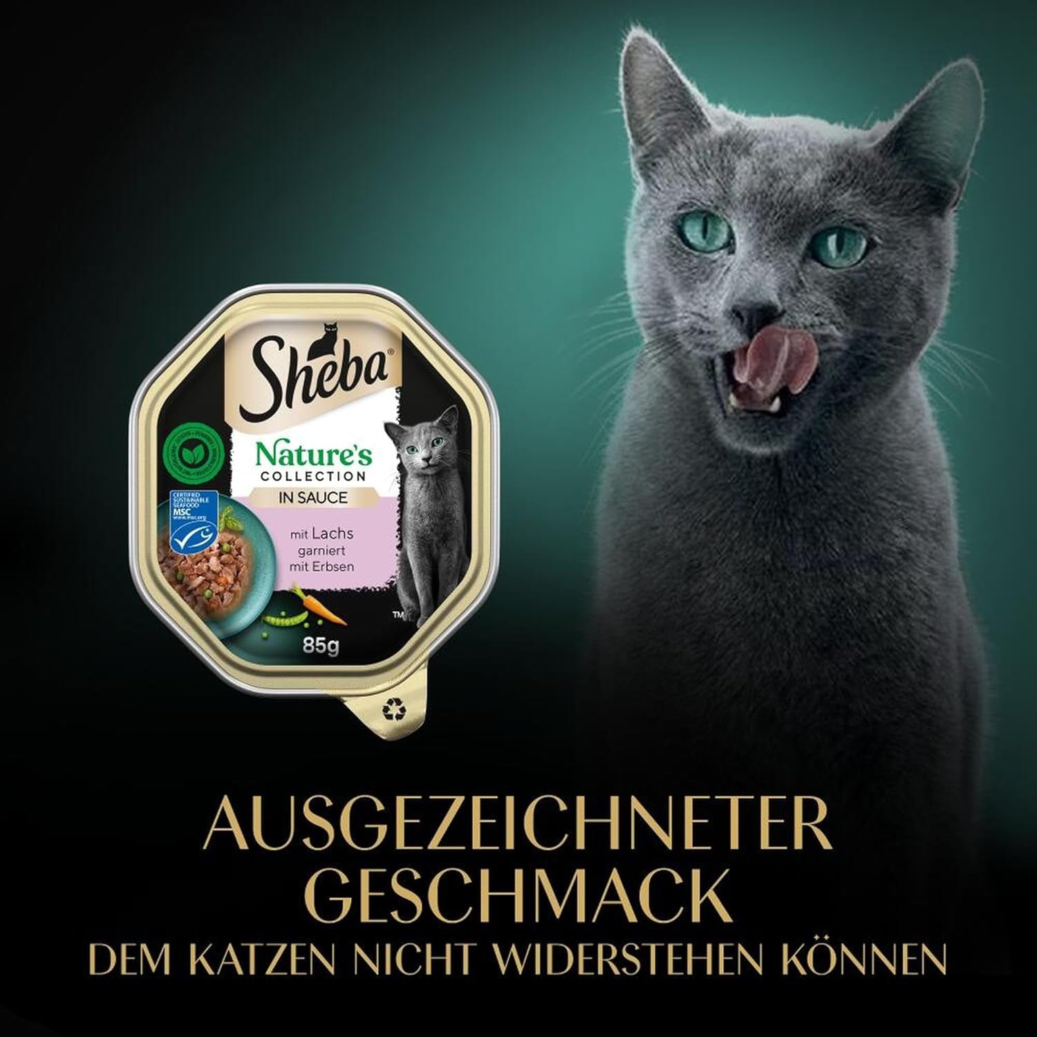 SHEBA Mokré krmivo pro kočky, Nature's Collection v lososové omáčce, 2 x 11 x 85 g