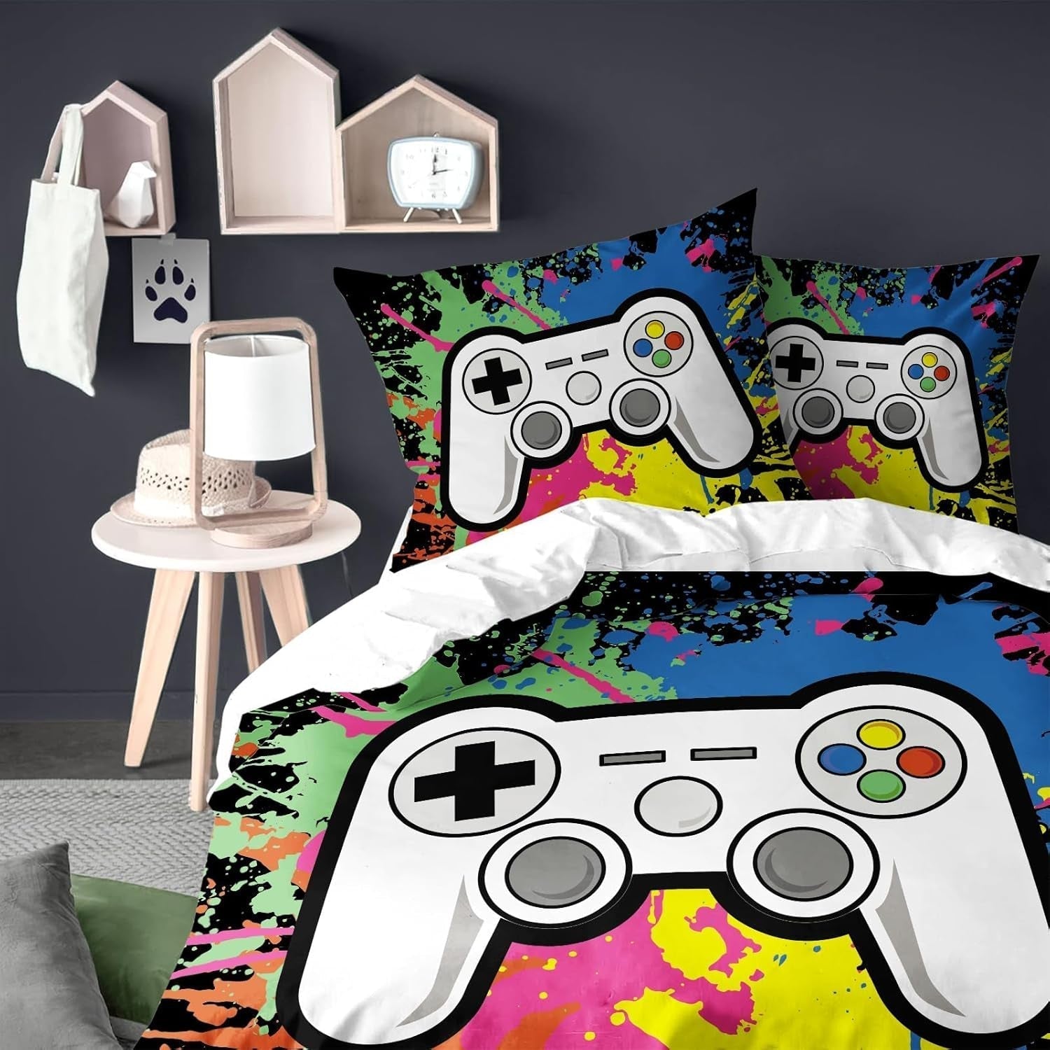 Povlečení pro chlapce, různé modely Povlečení pro děti Naty Shop Videohry 200X200 cm + 80X80 cm