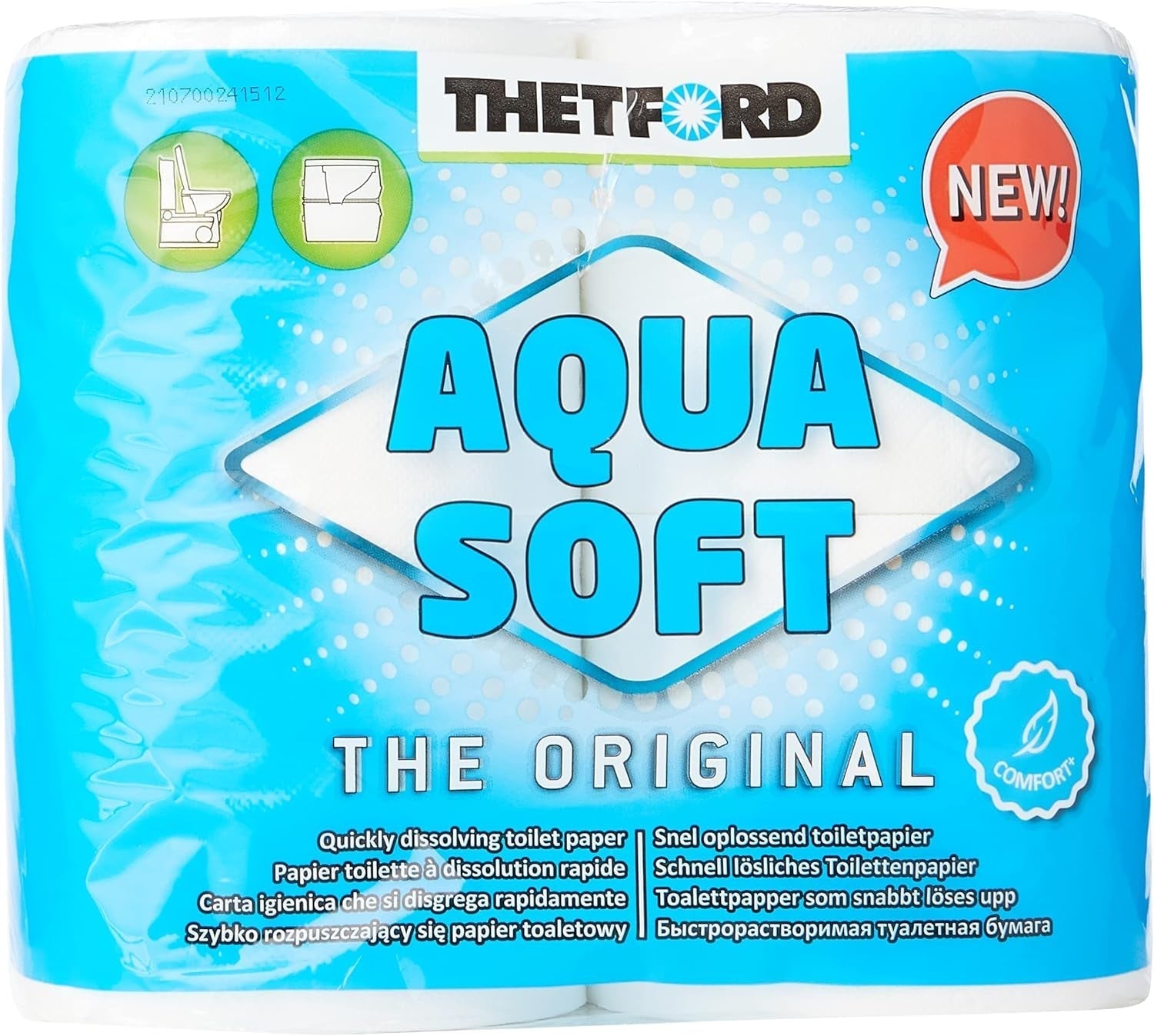 Aqua měkký toaletní papír Přenosný toaletní papír 4 role/láhve Kempingové toalety Outdoor Campingový toaletní papír